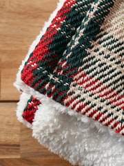BHS Cotton Check Throw with Sherpa Back - Image 5 of 6