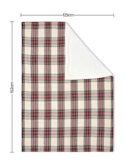 BHS Cotton Check Throw with Sherpa Back - Image 6 of 6