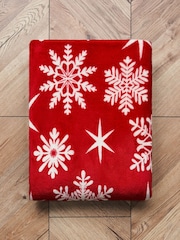BHS Red Snowflake Throw - Image 3 of 6