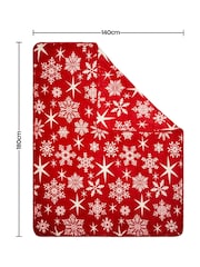 BHS Red Snowflake Throw - Image 6 of 6