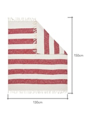 BHS Red/White Herringbone Stripe Throw - Image 6 of 6