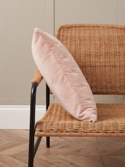 BHS Pink Cross Stitch Quilted 100% Cotton Cushion - Image 4 of 6