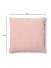 BHS Pink Cross Stitch Quilted 100% Cotton Cushion - Image 6 of 6