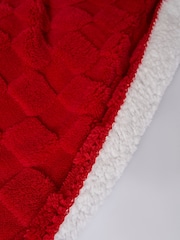 BHS Red Checkerboard Sherpa Throw - Image 3 of 4