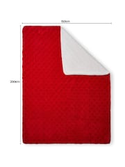 BHS Red Checkerboard Sherpa Throw - Image 4 of 4