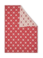 BHS Red Traditional Design 100% Cotton Throw - Image 5 of 6