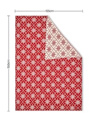 BHS Red Traditional Design 100% Cotton Throw - Image 6 of 6