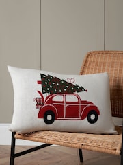 BHS Christmas Tree on Car 100% Cotton Cushion - Image 2 of 6