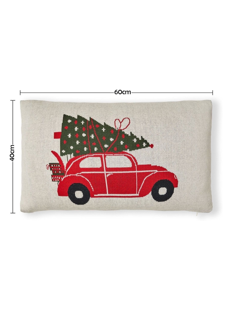 BHS Christmas Tree on Car 100% Cotton Cushion - Image 6 of 6