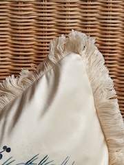 BHS Natural Wish You A Merry Xmas Wreath Cushion - Image 3 of 5
