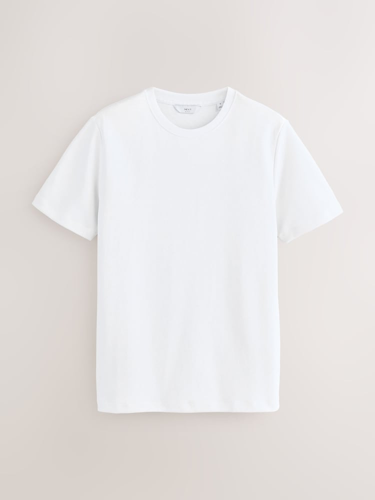 White Slim Fit Smart Soft Touch Heavyweight T-Shirt - Image 1 of 3