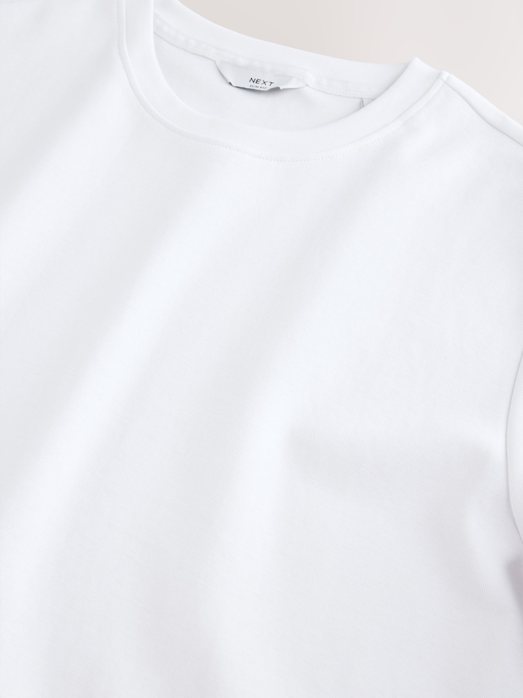 White Slim Fit Smart Soft Touch Heavyweight T-Shirt - Image 7 of 7