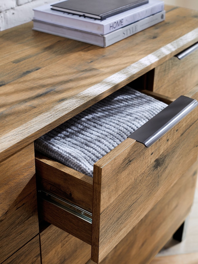 Dark Natural Bronx Oak Effect 8 Drawer Chest of Drawers - Image 2 of 10 Dark Natural Bronx Oak Effect 8 Drawer Chest of Drawers - Image 2 of 10