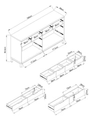 Dark Natural Bronx Oak Effect 8 Drawer Chest of Drawers - Image 4 of 10