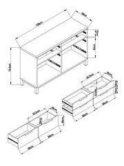 Bronx – Kommode in Eiche-Optik - Bild 3 von 5