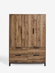 Dark Natural Bronx Oak Effect Triple, 4 Drawers Wardrobe - Image 7 of 10
