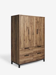 Dark Natural Bronx Oak Effect Triple, 4 Drawers Wardrobe - Image 9 of 10