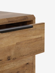 Dark Natural Bronx Oak Effect 2 Drawer Bedside Table - Image 2 of 12