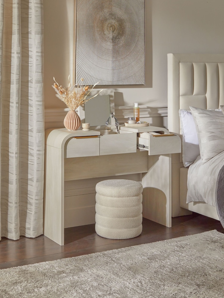 Light Natural Mia Oak Effect Console Dressing Table - Image 2 of 9 Light Natural Mia Oak Effect Console Dressing Table - Image 2 of 9