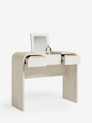 Light Natural Mia Oak Effect Console Dressing Table - Image 6 of 9