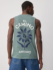 Blue/White/Green Graphic Print 100% Cotton Vests 3 Pack - Image 13 of 15