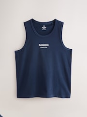 Blue/White/Green Graphic Print 100% Cotton Vests 3 Pack - Image 4 of 15