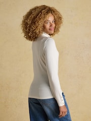 Amy 2-Pack Red/Cream Long Sleeve High Neck Jersey Top - Image 4 of 7