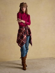 Amy 2-Pack Red/Cream Long Sleeve High Neck Jersey Top - Image 7 of 7