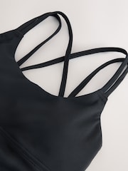 Black Medium Strappy Back Impact Sports Bra - Image 10 of 10
