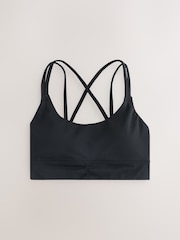Black Medium Strappy Back Impact Sports Bra - Image 8 of 10