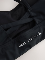 Black Medium Strappy Back Impact Sports Bra - Image 9 of 10