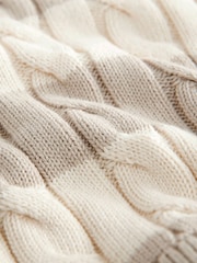 Neutral Stripe Cable Knit Crew Neck Jumper (3mths-7yrs) - Image 7 of 7