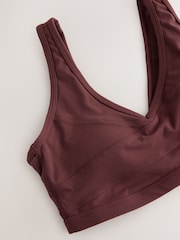 Chocolate Brown Wrap Front Sports Bra - Image 2 of 3