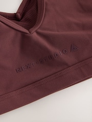 Chocolate Brown Wrap Front Sports Bra - Image 3 of 3