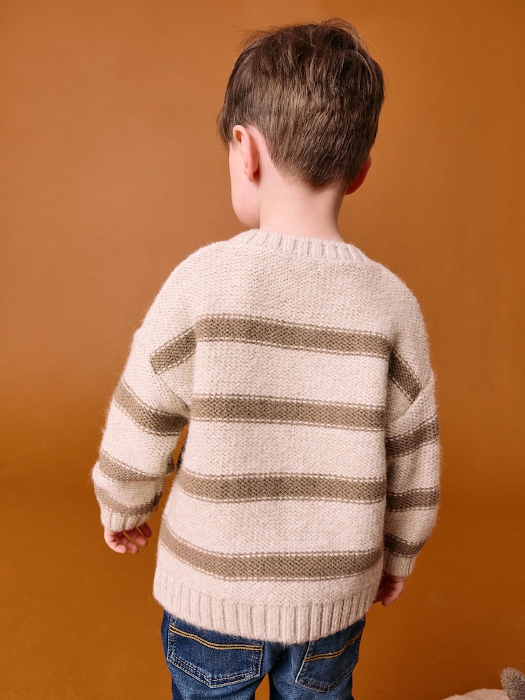 Neutral Pumpkin Halloween Knitted Crew Neck Jumper (3mths-7yrs) - Image 2 of 10