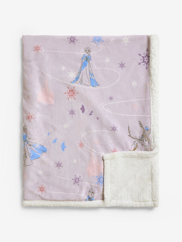 Lilac Disney Frozen Fleece Throw - Image 5 of 5