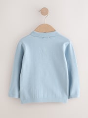 Blue Cable Knit Polo Shirt (3mths-7yrs) - Image 2 of 4