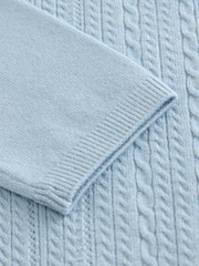Blue Cable Knit Polo Shirt (3mths-7yrs) - Image 4 of 4