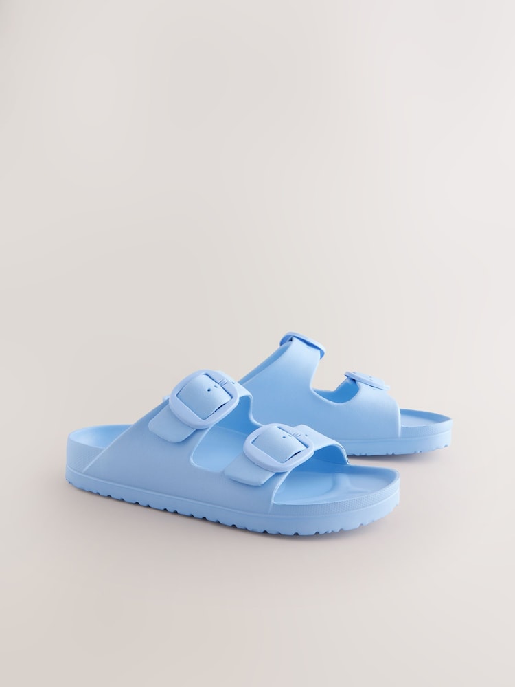 Blue Beach Double Strap Flat Sliders - Image 1 of 5