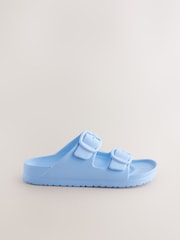 Blue Beach Double Strap Flat Sliders - Image 3 of 5