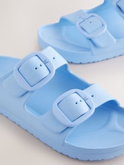 Blue Beach Double Strap Flat Sliders - Image 4 of 5
