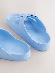 Blue Beach Double Strap Flat Sliders - Image 5 of 5