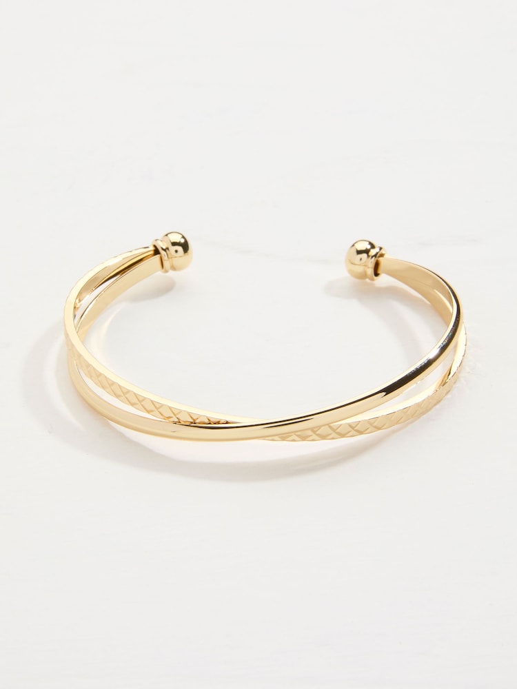 FatFace Gold Coloured Twist Detail Bangle - Image 1 of 2