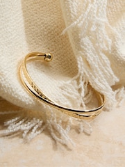 FatFace Gold Coloured Twist Detail Bangle - Image 2 of 2
