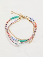 FatFace Multi Multi Strand Beaded Adjustable Bracelet - Image 1 of 2