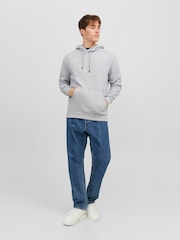 JACK & JONES Grey Relaxed Fit Plain Hoodie - Image 2 of 6