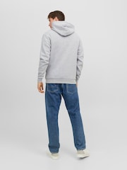 JACK & JONES Grey Relaxed Fit Plain Hoodie - Image 3 of 6