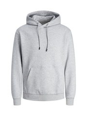 JACK & JONES Grey Relaxed Fit Plain Hoodie - Image 6 of 6