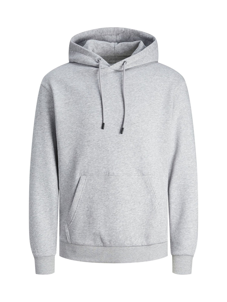 JACK & JONES Grey Relaxed Fit Plain Hoodie - Image 6 of 6 JACK & JONES Grey Relaxed Fit Plain Hoodie - Image 6 of 6