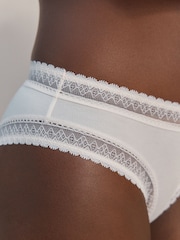 Cream Brazilian Ultimate Comfort Premium Lace & Micro Modal Knickers - Image 3 of 5